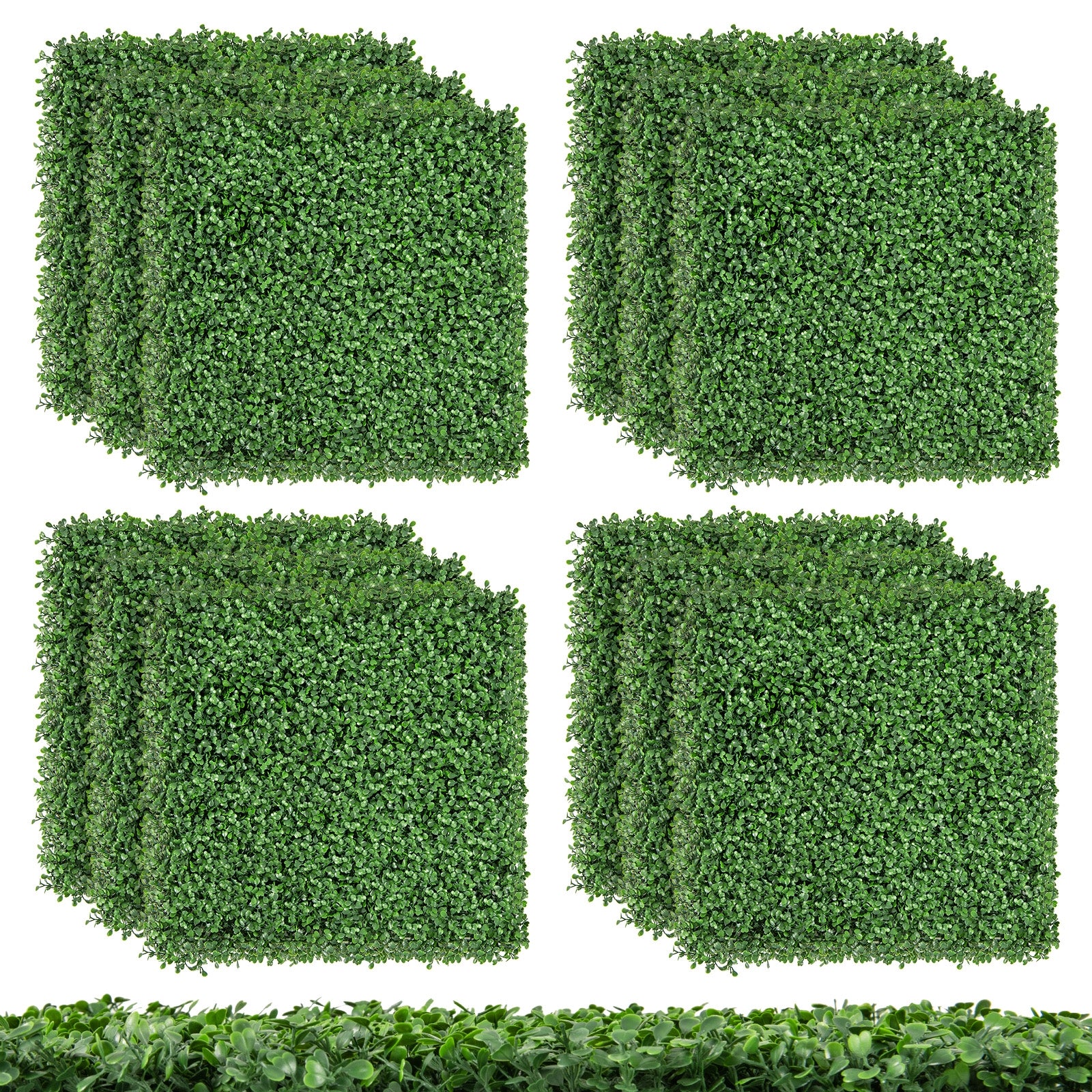 12 Pieces 20 x 20 Inch Artificial Boxwood Wall Panels with Insertable Branches, Green Decorative Fencing & Flooring at Gallery Canada