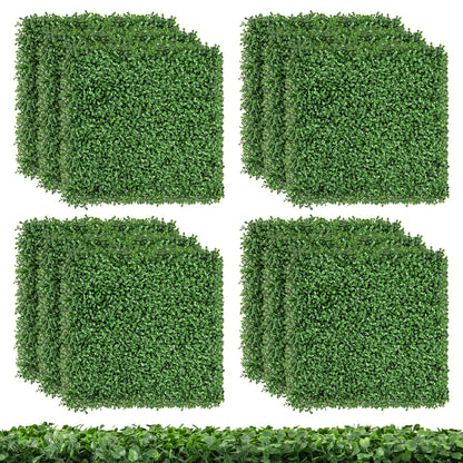 12 Pieces 20 x 20 Inch Artificial Boxwood Wall Panels with Insertable Branches, Green Decorative Fencing & Flooring at Gallery Canada