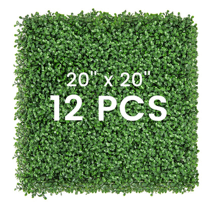 12 Pieces 20 x 20 Inch Artificial Boxwood Wall Panels with Insertable Branches, Green Decorative Fencing & Flooring at Gallery Canada