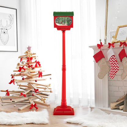 59 Inch Christmas Street Lamp With Sound-Activated Snow Globe Lantern, Red Christmas Decor & Accessories at Gallery Canada