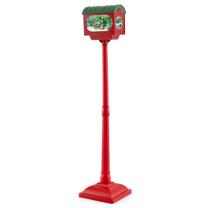 59 Inch Christmas Street Lamp With Sound-Activated Snow Globe Lantern, Red Christmas Decor & Accessories at Gallery Canada