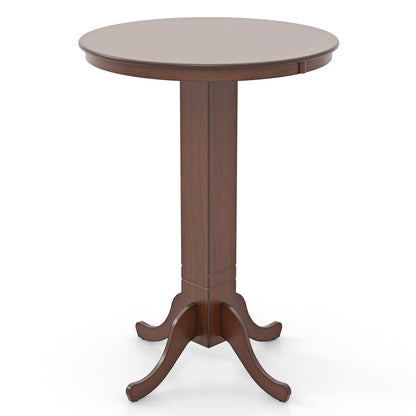 Wood Pub Round Dining Table with Pedestal Base, Espresso Dining Tables at Gallery Canada