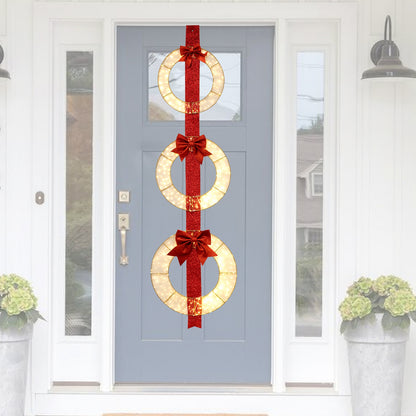 Christmas Lighted Wreaths, Set of 3, Warm White LED, Red Christmas Decor & Accessories at Gallery Canada