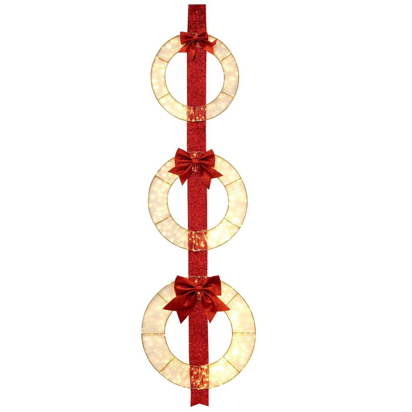 Christmas Lighted Wreaths, Set of 3, Warm White LED, Red Christmas Decor & Accessories at Gallery Canada