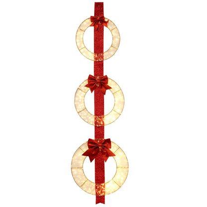 Christmas Lighted Wreaths, Set of 3, Warm White LED, Red Christmas Decor & Accessories Red at Gallery Canada