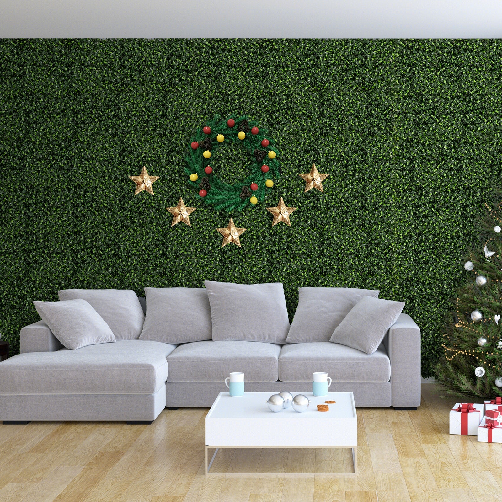 12 Pieces 20 x 20 Inch Artificial Topiary Gardenia Shrub Grass Panels, Green Decorative Fencing & Flooring at Gallery Canada