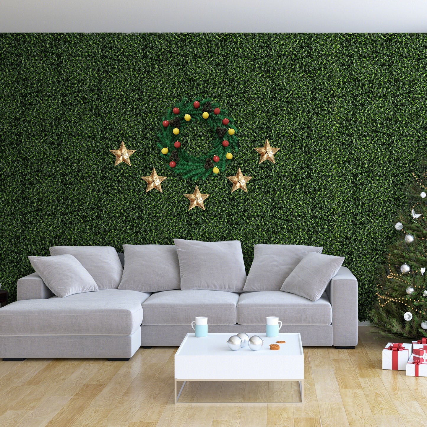 12 Pieces 20 x 20 Inch Artificial Topiary Gardenia Shrub Grass Panels, Green Decorative Fencing & Flooring at Gallery Canada