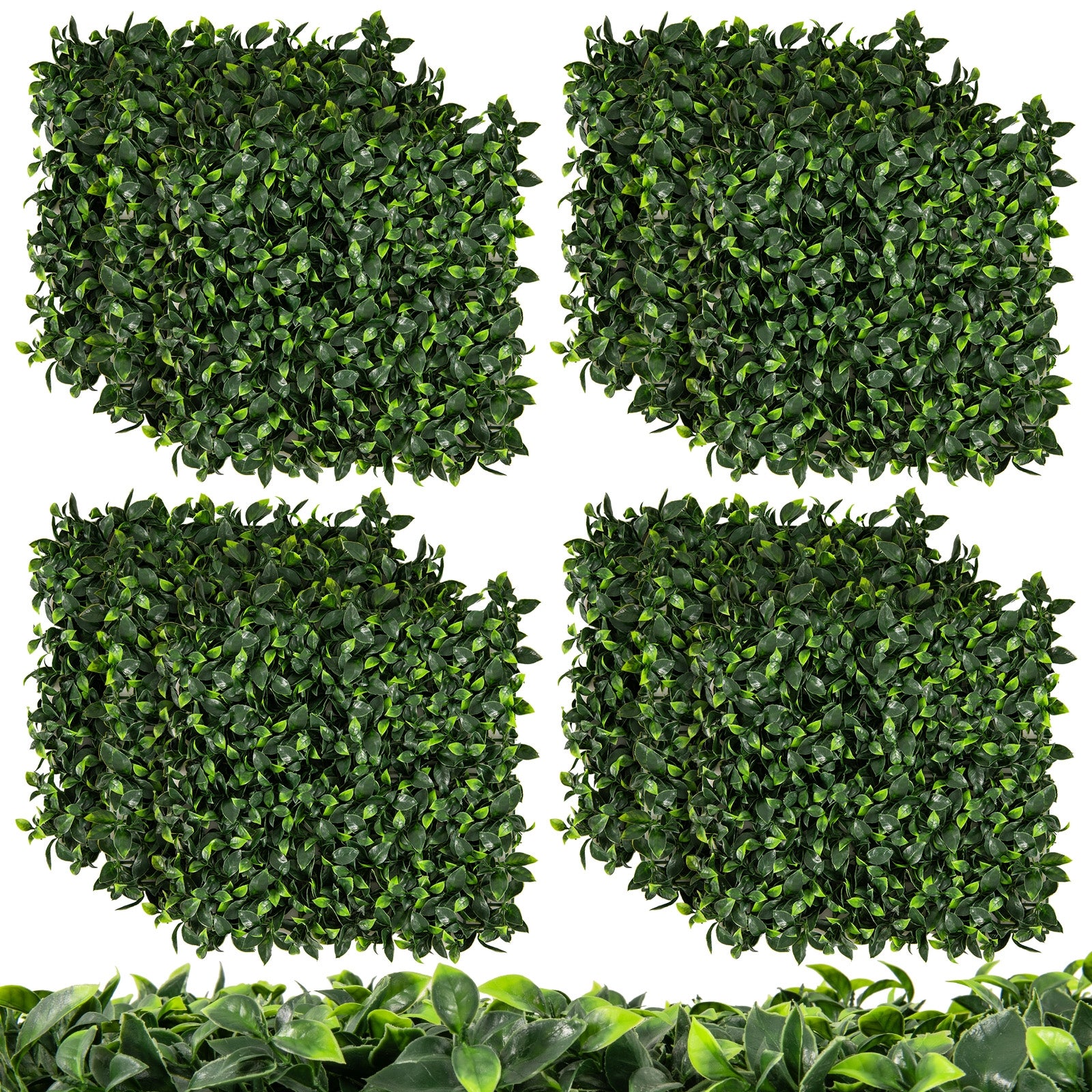 12 Pieces 20 x 20 Inch Artificial Topiary Gardenia Shrub Grass Panels, Green Decorative Fencing & Flooring at Gallery Canada