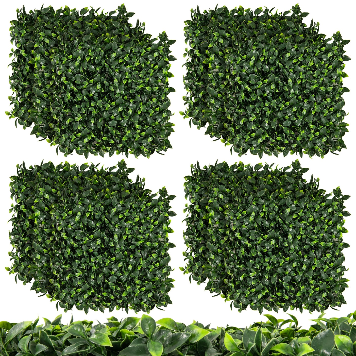 12 Pieces 20 x 20 Inch Artificial Topiary Gardenia Shrub Grass Panels, Green Decorative Fencing & Flooring at Gallery Canada
