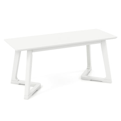 42 Inch Modern Entryway Bench Long Dining Bench with Rubber Wood Legs, White Shoe Racks & Storage Benches White at Gallery Canada