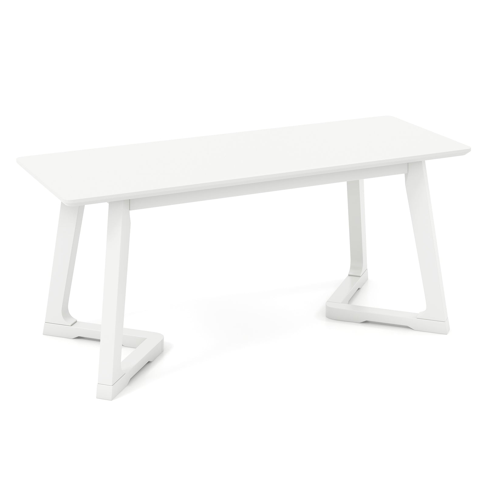 42 Inch Modern Entryway Bench, Rubber Wood Legs, White Shoe Racks & Storage Benches White at Gallery Canada