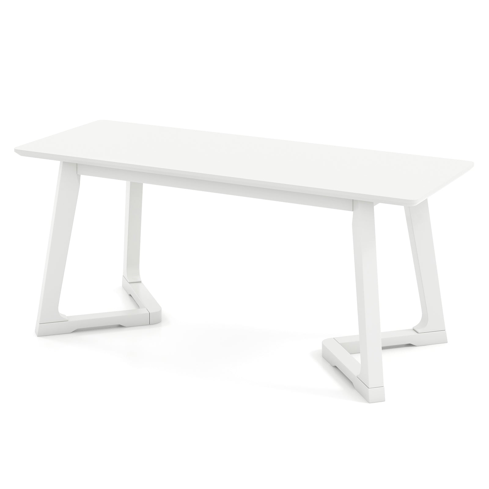 42 Inch Modern Entryway Bench Long Dining Bench with Rubber Wood Legs, White Shoe Racks & Storage Benches at Gallery Canada