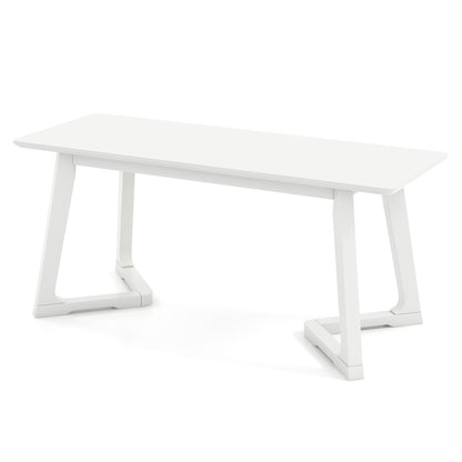 42 Inch Modern Entryway Bench Long Dining Bench with Rubber Wood Legs, White Shoe Racks & Storage Benches at Gallery Canada