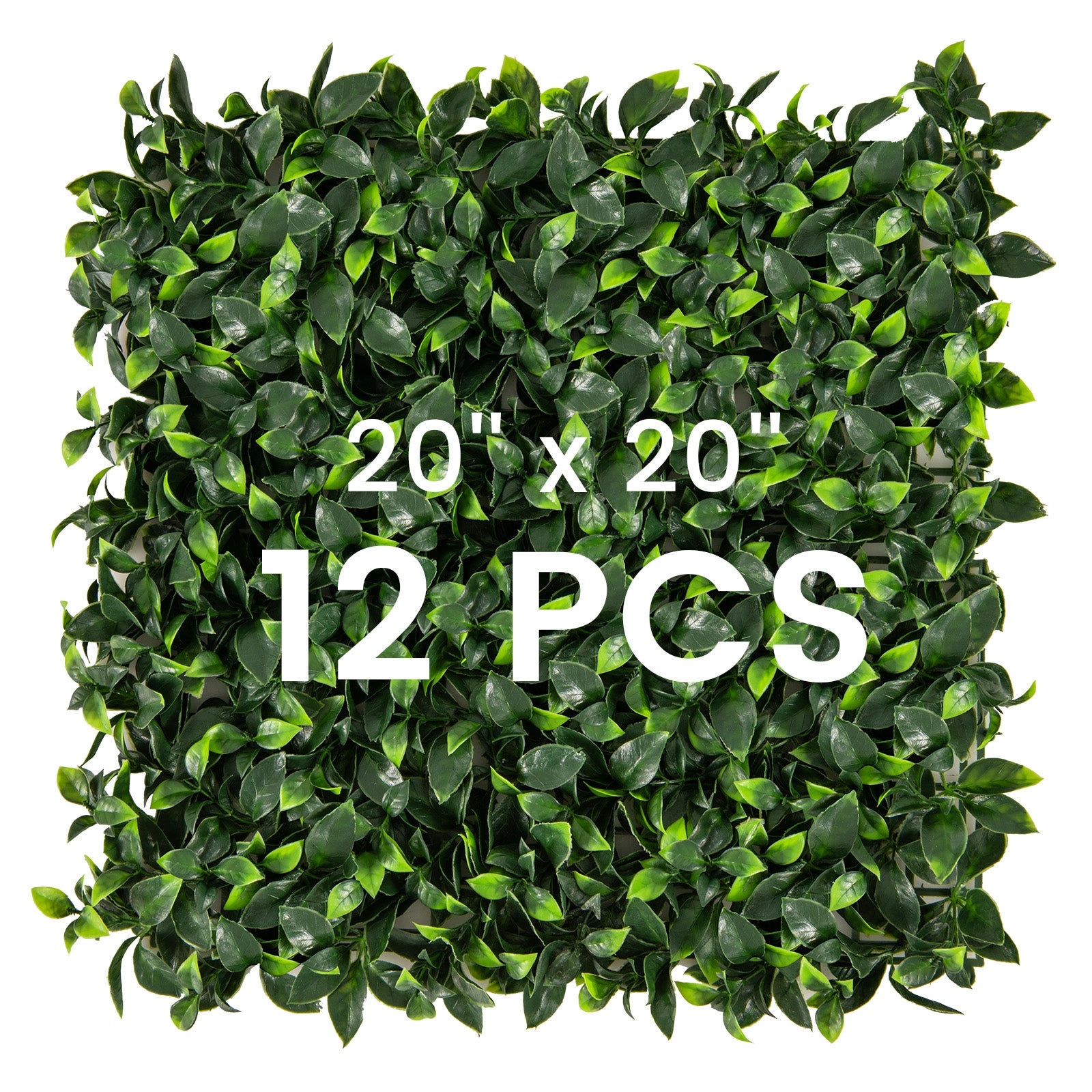 12 Pieces 20 x 20 Inch Artificial Topiary Gardenia Shrub Grass Panels, Green Decorative Fencing & Flooring at Gallery Canada