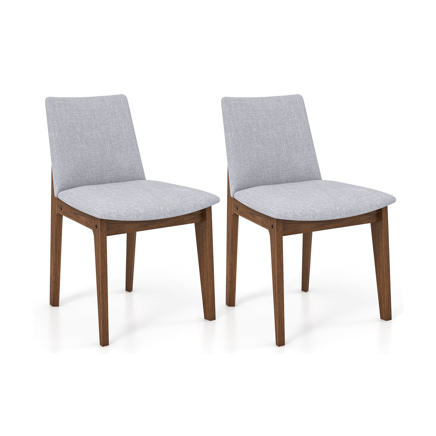 Set of 2 Wooden Dining Chairs Upholstered with High Curved Back, Walnut Dining Chairs at Gallery Canada