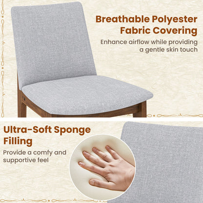 Set of 2 Wooden Dining Chairs Upholstered with High Curved Back, Walnut Dining Chairs at Gallery Canada