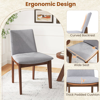 Set of 2 Wooden Dining Chairs Upholstered with High Curved Back, Walnut Dining Chairs at Gallery Canada