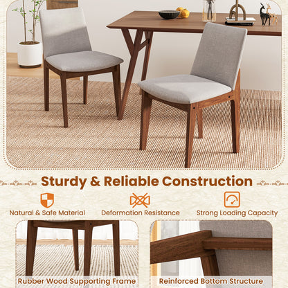 Set of 2 Wooden Dining Chairs Upholstered with High Curved Back, Walnut Dining Chairs at Gallery Canada