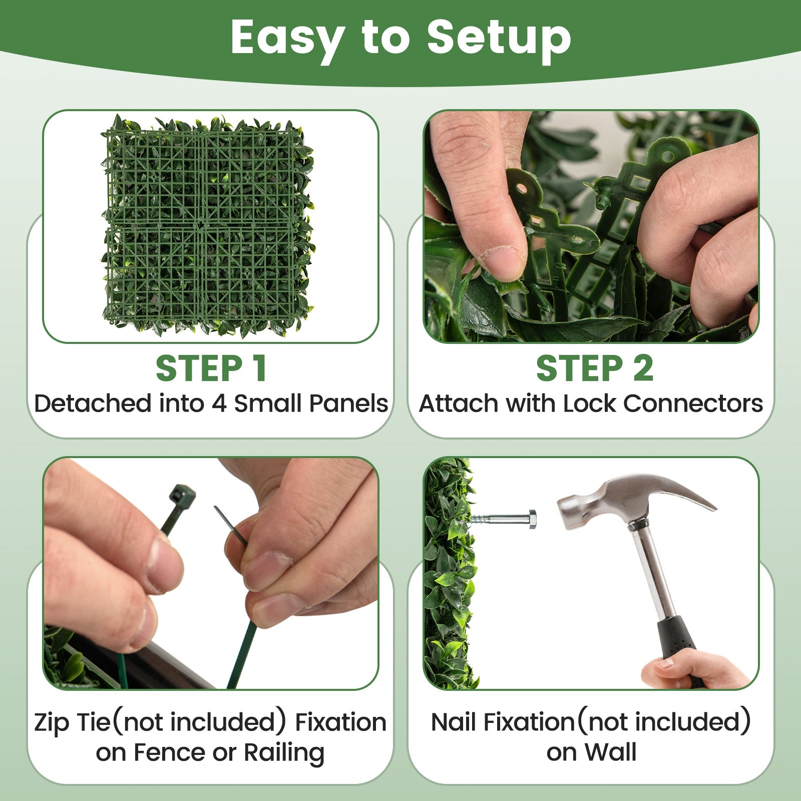 12 Pieces 20 x 20 Inch Artificial Topiary Gardenia Shrub Grass Panels, Green Decorative Fencing & Flooring at Gallery Canada