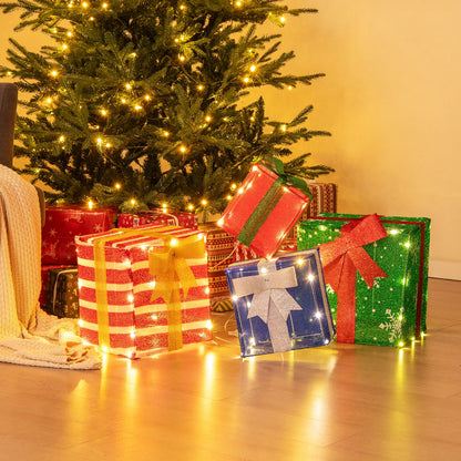 48 Inches Lighted Stacked Gift Boxes, LED Lights, Decorative Bows, Multicolor Christmas Decor & Accessories at Gallery Canada