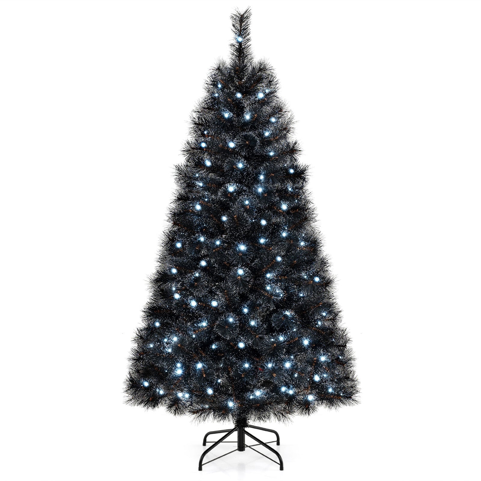 6/7/8 Feet Black Artificial Halloween Christmas Tree with PVC Branch Tips and 210/320/450 Cool White LED Lights-S, Black Christmas Tree Small at Gallery Canada
