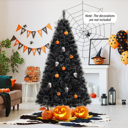 6/7/8 Feet Artificial Halloween Christmas Tree, PVC Branch Tips, 210/320/450 Cool White LED Lights, Black Christmas Tree at Gallery Canada