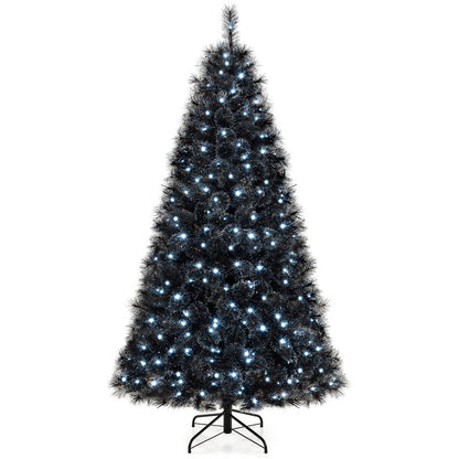 6/7/8 Feet Artificial Halloween Christmas Tree, PVC Branch Tips, 210/320/450 Cool White LED Lights, Black Christmas Tree at Gallery Canada