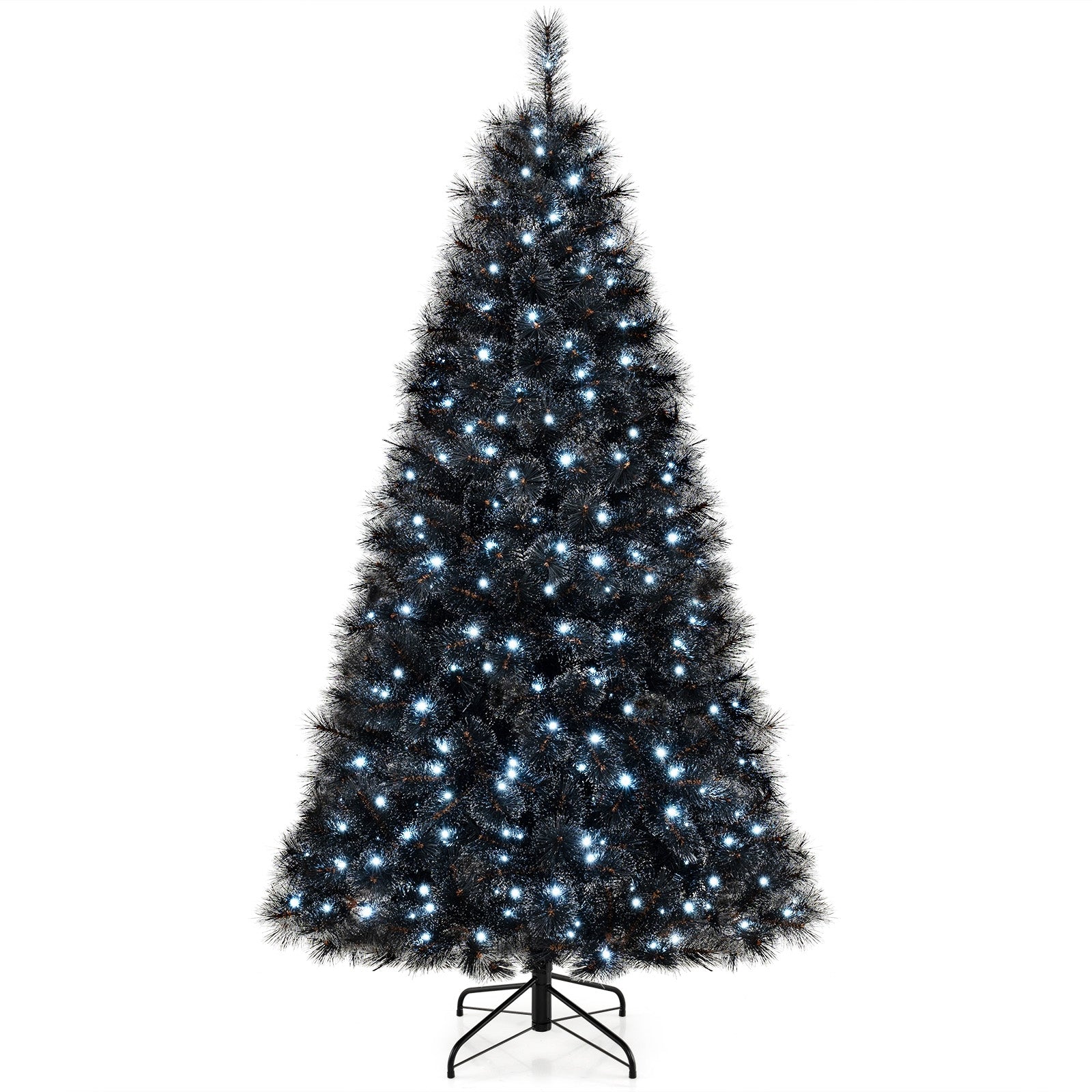 6/7/8 Feet Artificial Halloween Christmas Tree, PVC Branch Tips, 210/320/450 Cool White LED Lights, Black Christmas Tree Black at Gallery Canada