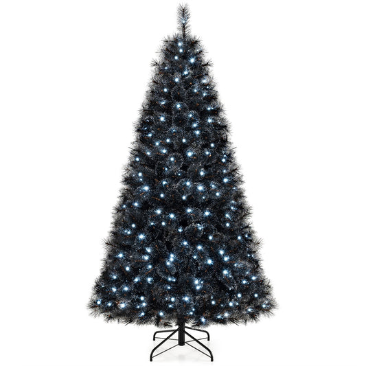 6/7/8 Feet Artificial Halloween Christmas Tree, PVC Branch Tips, 210/320/450 Cool White LED Lights, Black Christmas Tree Black at Gallery Canada