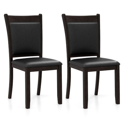 Dining Chairs Set of 2 Faux Leather Upholstered Kitchen Side Chairs with Padded Seat, Gray Dining Chairs at Gallery Canada
