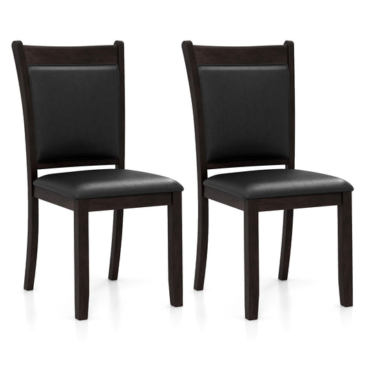 Faux Leather Dining Chairs, Set of 2, Padded Seat, Gray Dining Chairs Gray at Gallery Canada