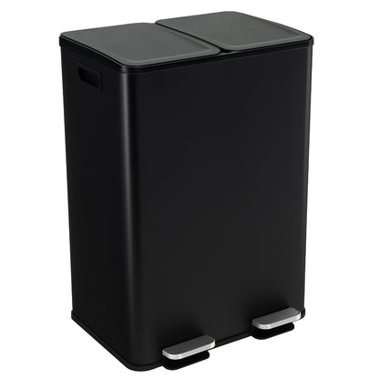 8 Gal Dual Compartment Trash Can, Black Kitchen Organization at Gallery Canada