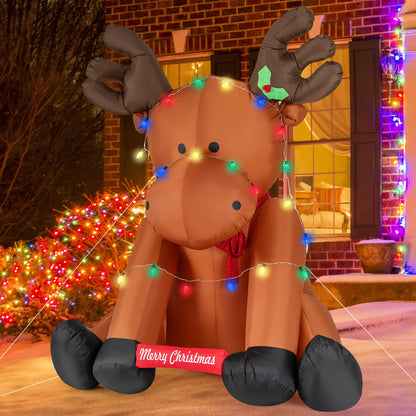 8.5 Feet Tall Christmas Inflatable Reindeer, 24 LED String Lights, Brown Christmas Decor & Accessories at Gallery Canada