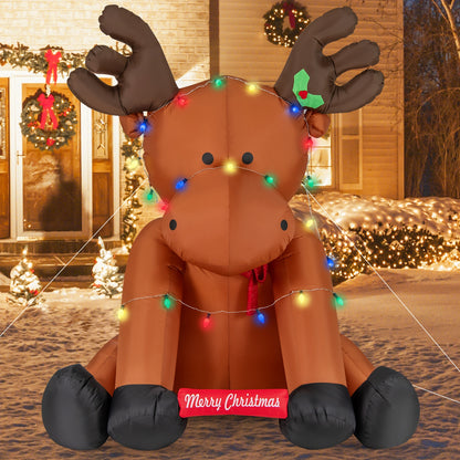8.5 Feet Tall Christmas Inflatable Reindeer, 24 LED String Lights, Brown Christmas Decor & Accessories at Gallery Canada