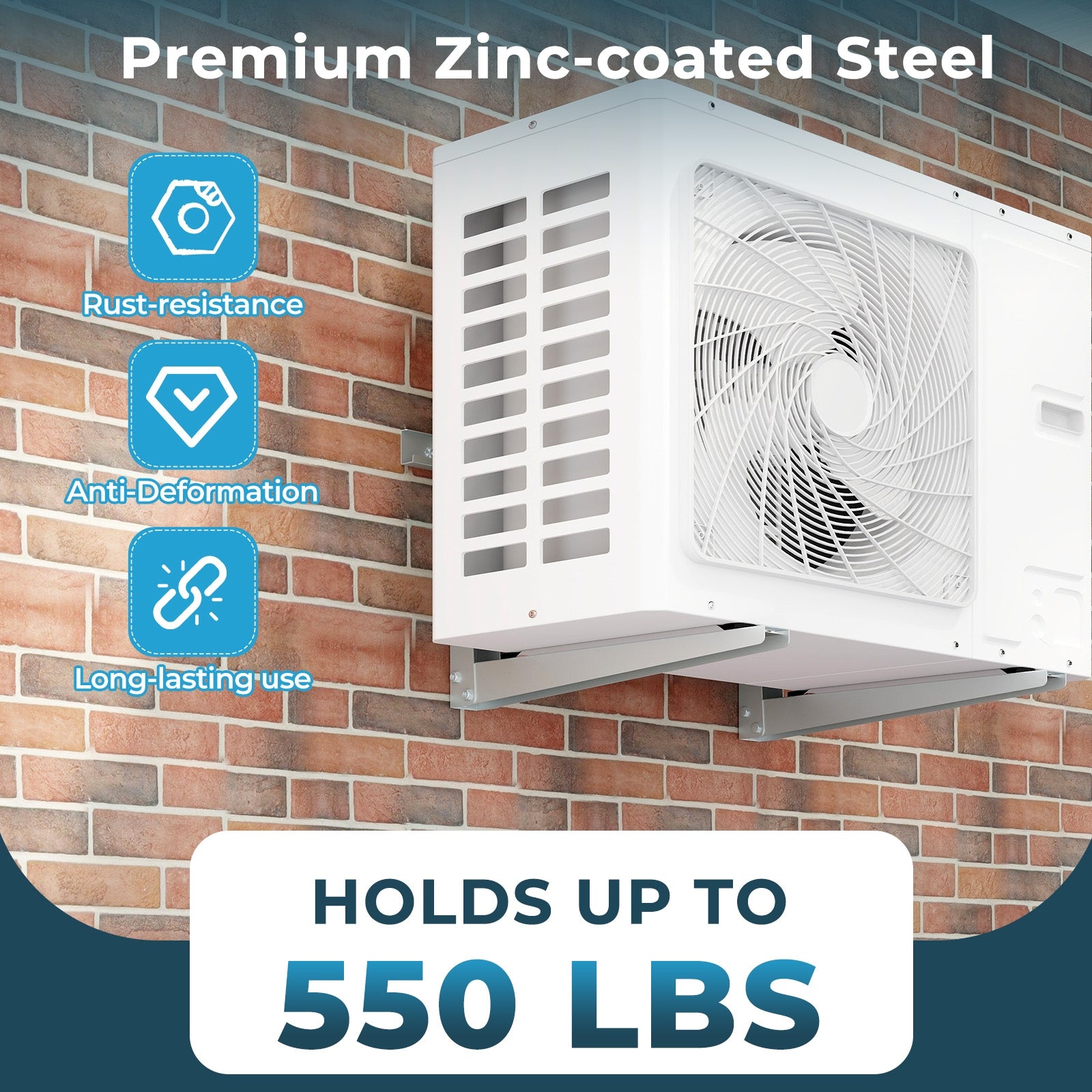 Mini Split Wall Mounting Bracket for 12000-24000 BTU Universal Ductless AC, Silver Mini Split Air Conditioners at Gallery Canada