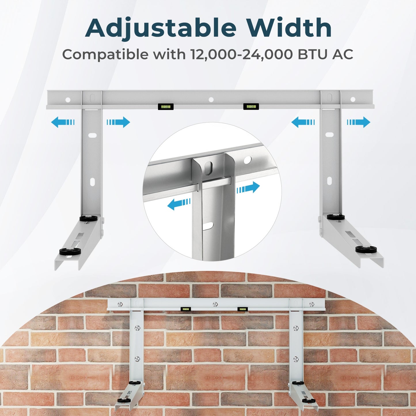 Mini Split Wall Mounting Bracket for 12000-24000 BTU Universal Ductless AC, Silver Mini Split Air Conditioners at Gallery Canada