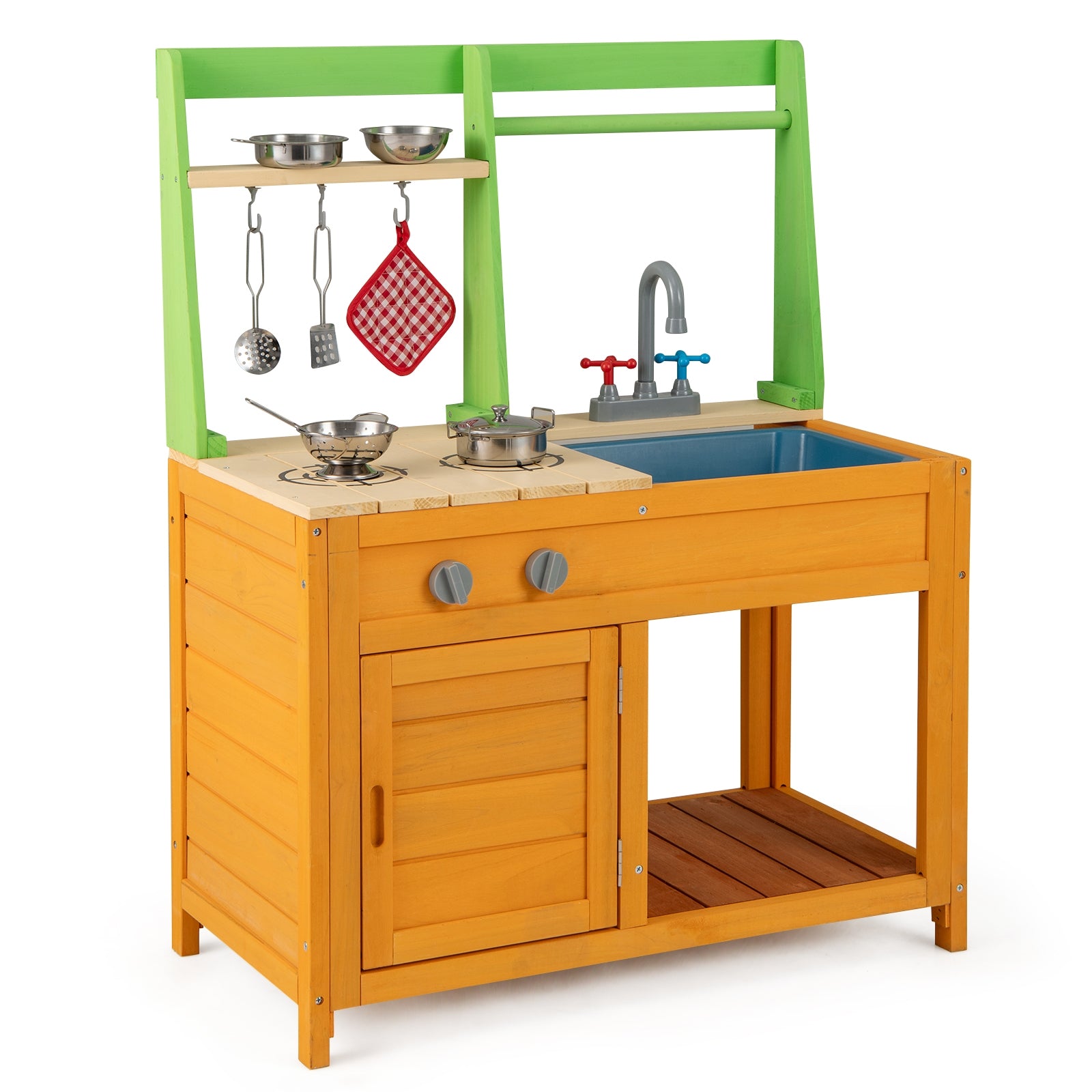 Outdoor Mud Kitchen Playset for Girls and Boys 3+ Years Old, Orange Play Kitchen Sets at Gallery Canada