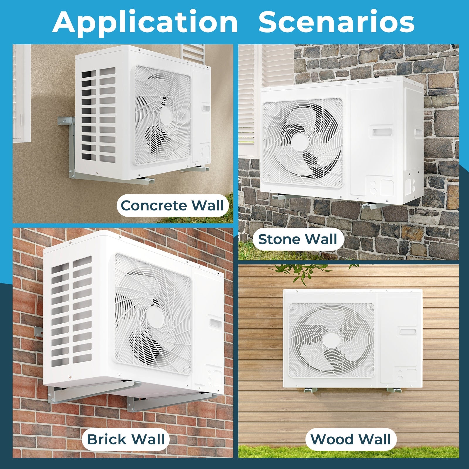 Mini Split Wall Mounting Bracket for 12000-24000 BTU Universal Ductless AC, Silver Mini Split Air Conditioners at Gallery Canada