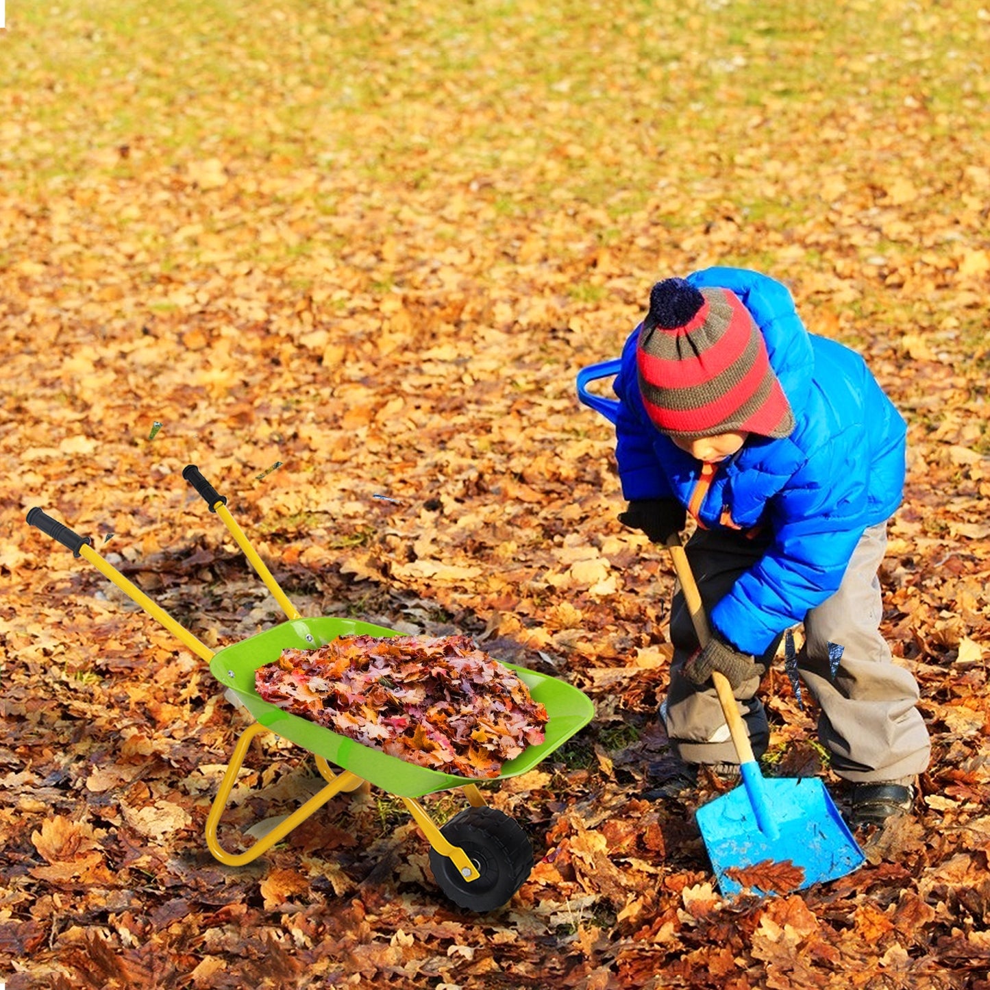 Outdoor Garden Backyard Play Toy Kids Metal Wheelbarrow, Light Green Sandboxes at Gallery Canada