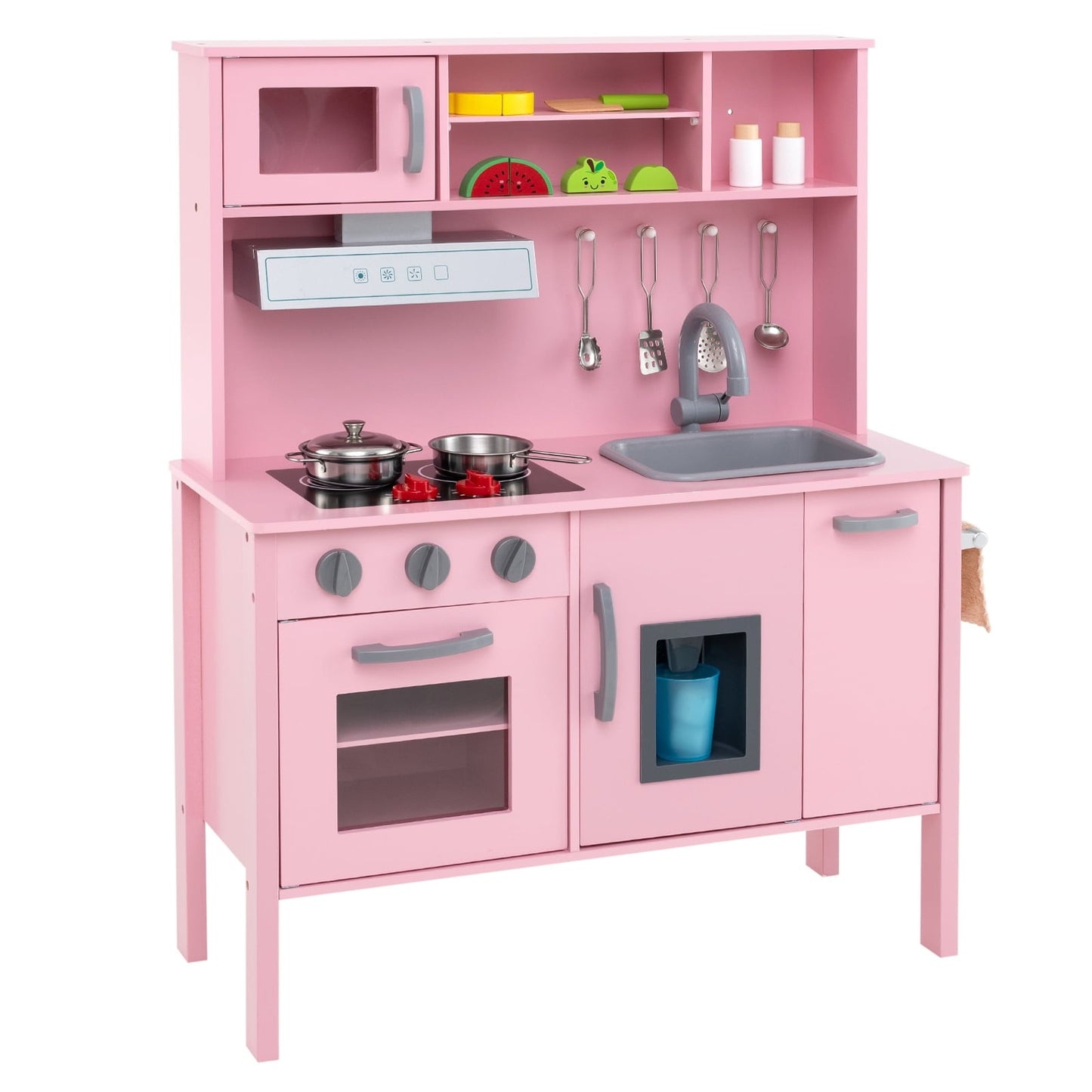 Wooden Pretend Play Kitchen Set, Pink Play Kitchen Sets Pink at Gallery Canada
