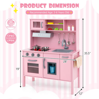 Wooden Pretend Play Kitchen Set for Toddlers, Pink Play Kitchen Sets at Gallery Canada