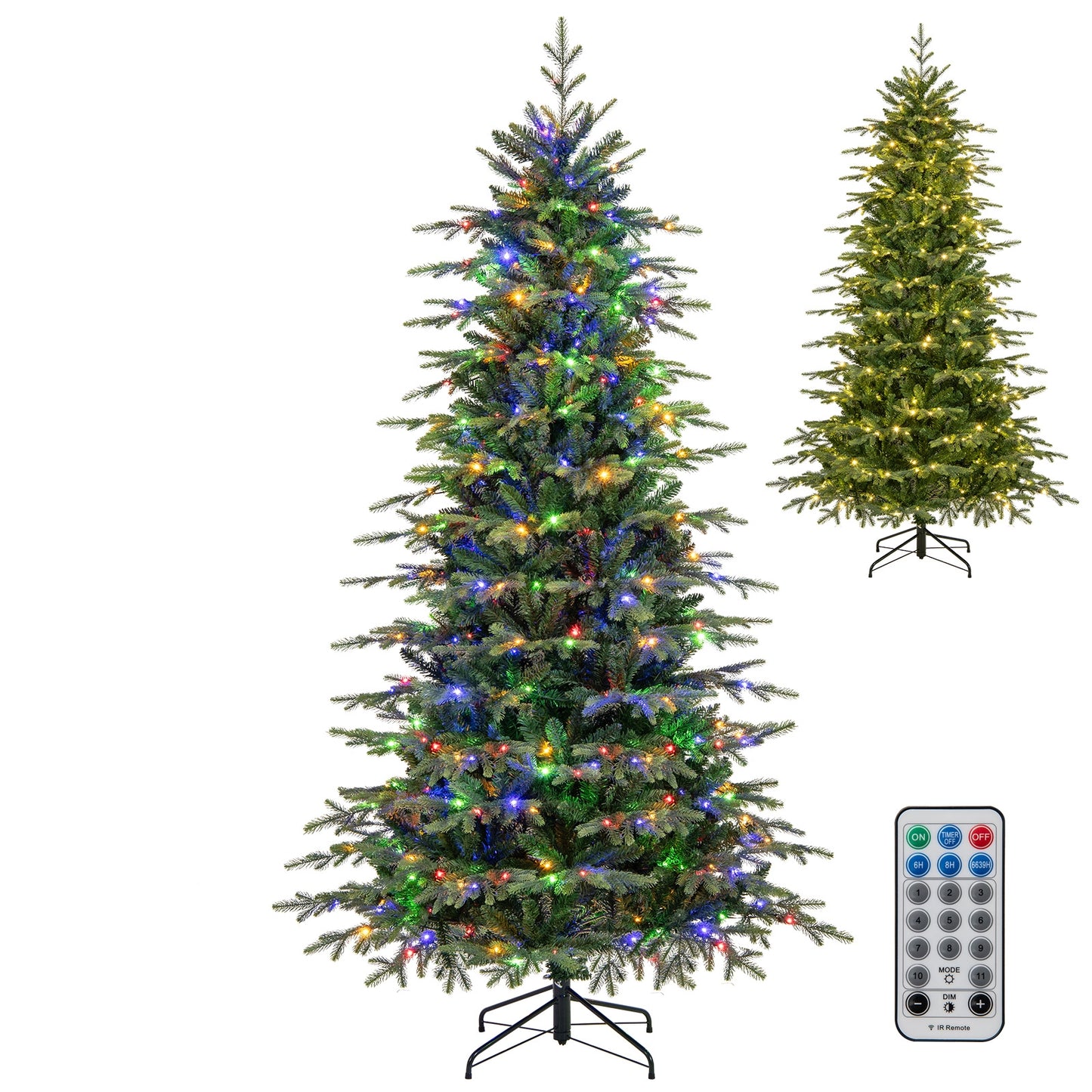 7.5 Feet Pre-Lit Artificial Christmas Tree, Warm White LED Lights, Green Christmas Tree Green at Gallery Canada