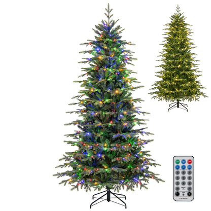 7.5 Feet Pre-Lit Artificial Christmas Tree, Warm White LED Lights, Green Christmas Tree at Gallery Canada