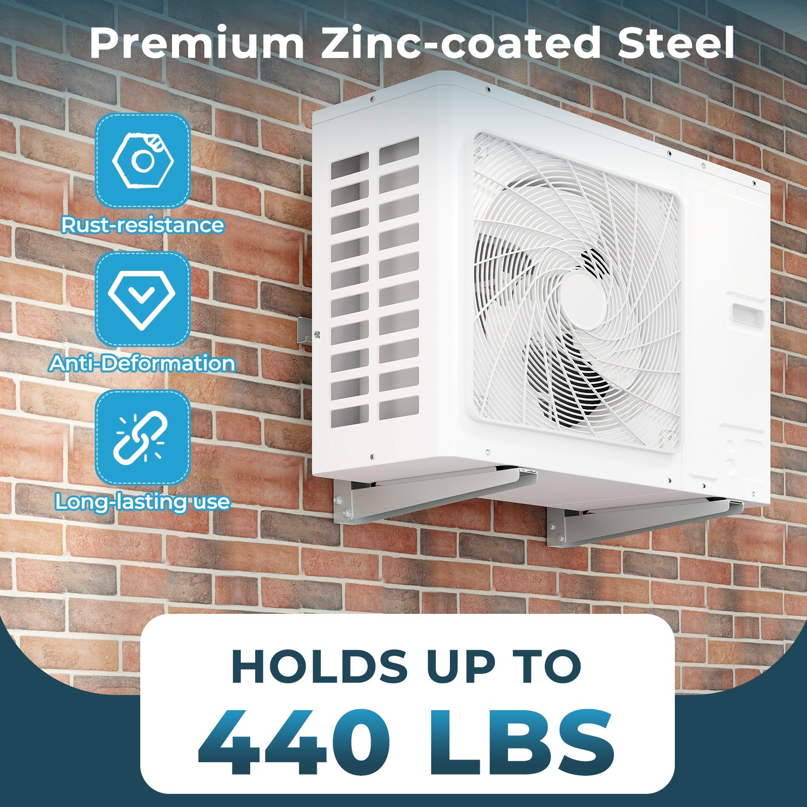 Mini Split Wall Mounting Bracket for 6000-12000 BTU Universal Ductless AC, Silver Mini Split Air Conditioners at Gallery Canada