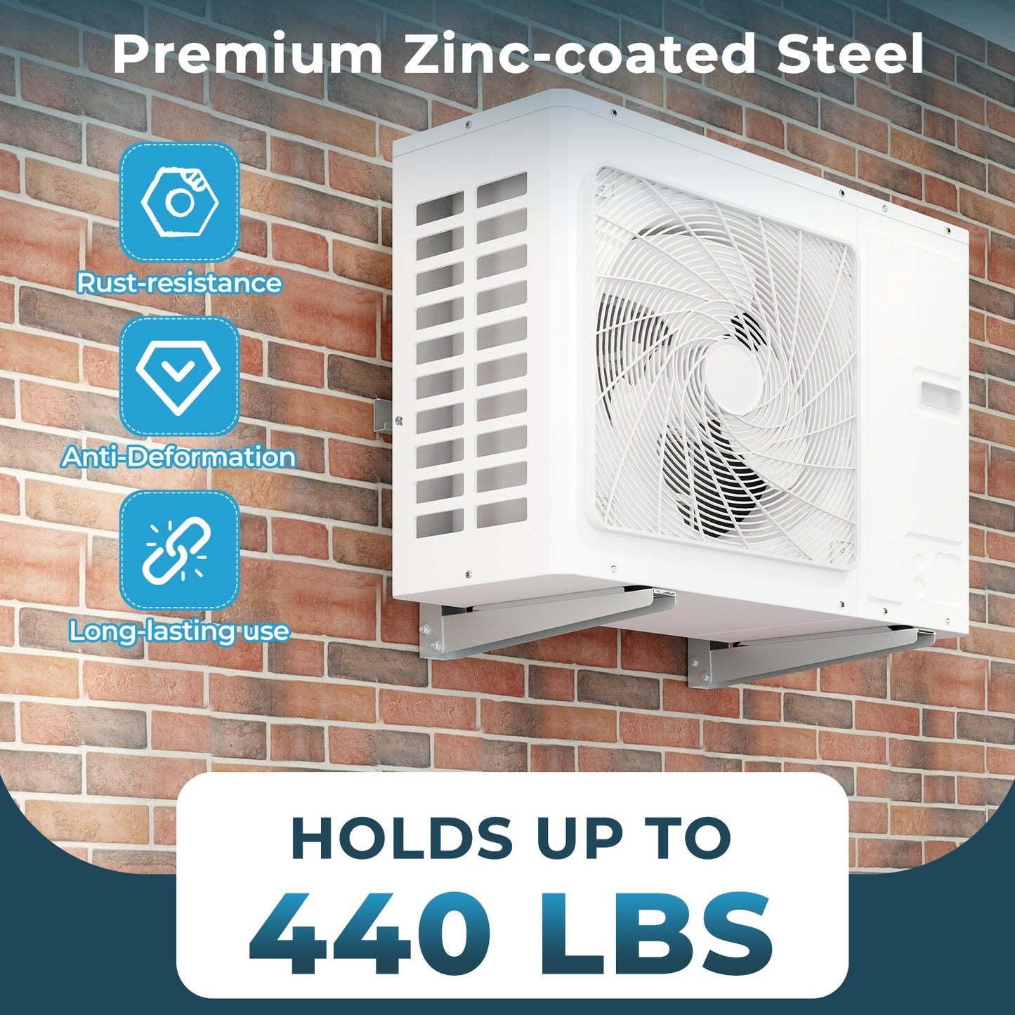 Mini Split Wall Mounting Bracket for 6000-12000 BTU Universal Ductless AC, Silver Mini Split Air Conditioners at Gallery Canada