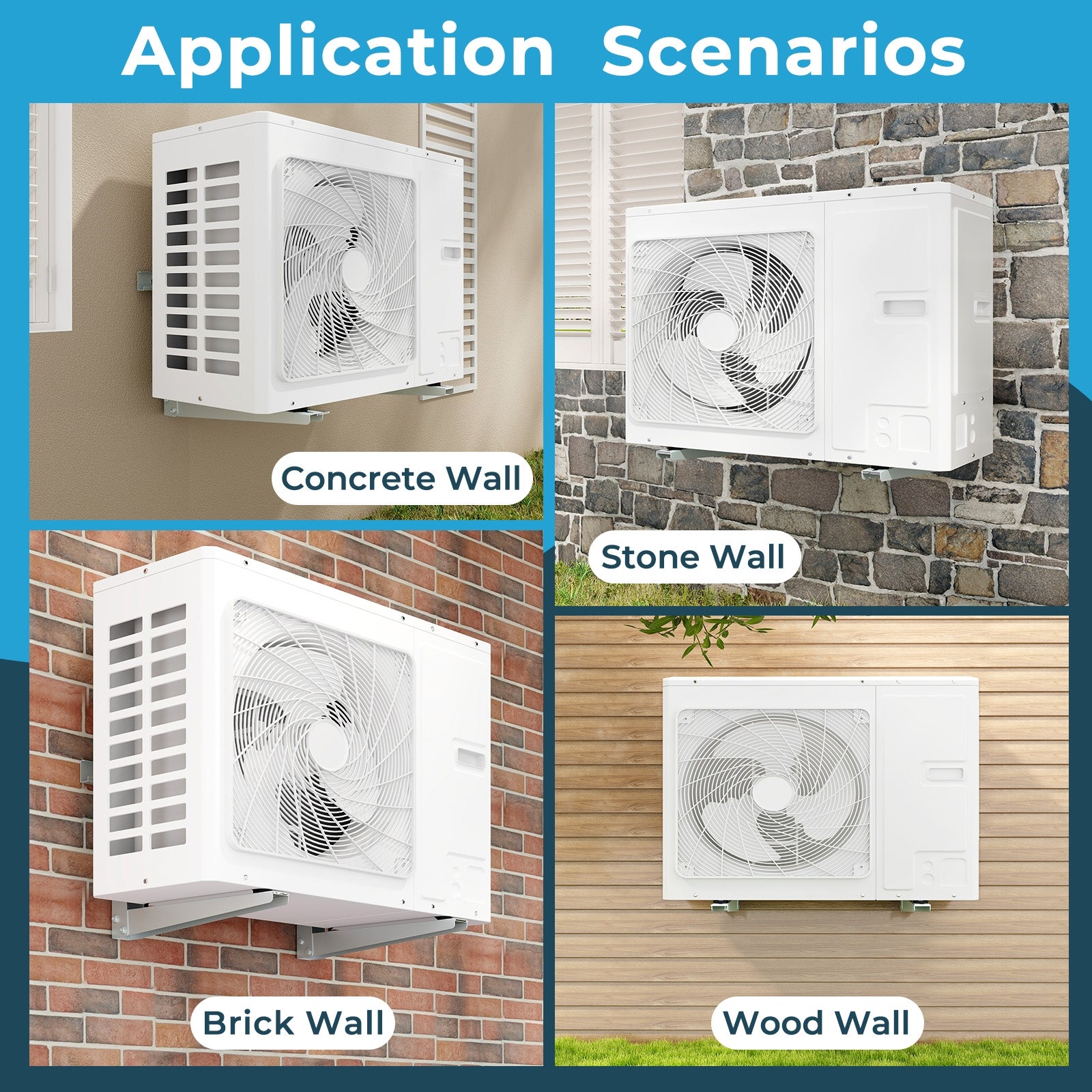 Mini Split Wall Mounting Bracket for 6000-12000 BTU Universal Ductless AC, Silver Mini Split Air Conditioners at Gallery Canada