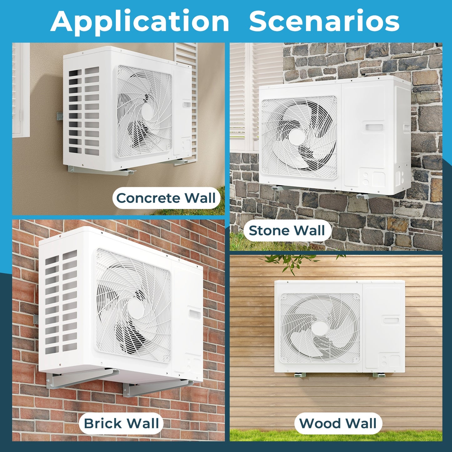 Mini Split Wall Mounting Bracket for 6000-12000 BTU Universal Ductless AC, Silver Mini Split Air Conditioners at Gallery Canada