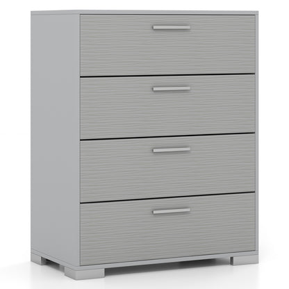 4 Drawer Storage Cabinet with Metal Legs Handles with Anti-Toppling Devices, Gray Cabinets & Chests at Gallery Canada
