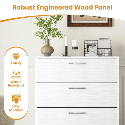 4 Drawer Storage Cabinet with Metal Legs Handles with Anti-Toppling Devices, White Cabinets & Chests at Gallery Canada