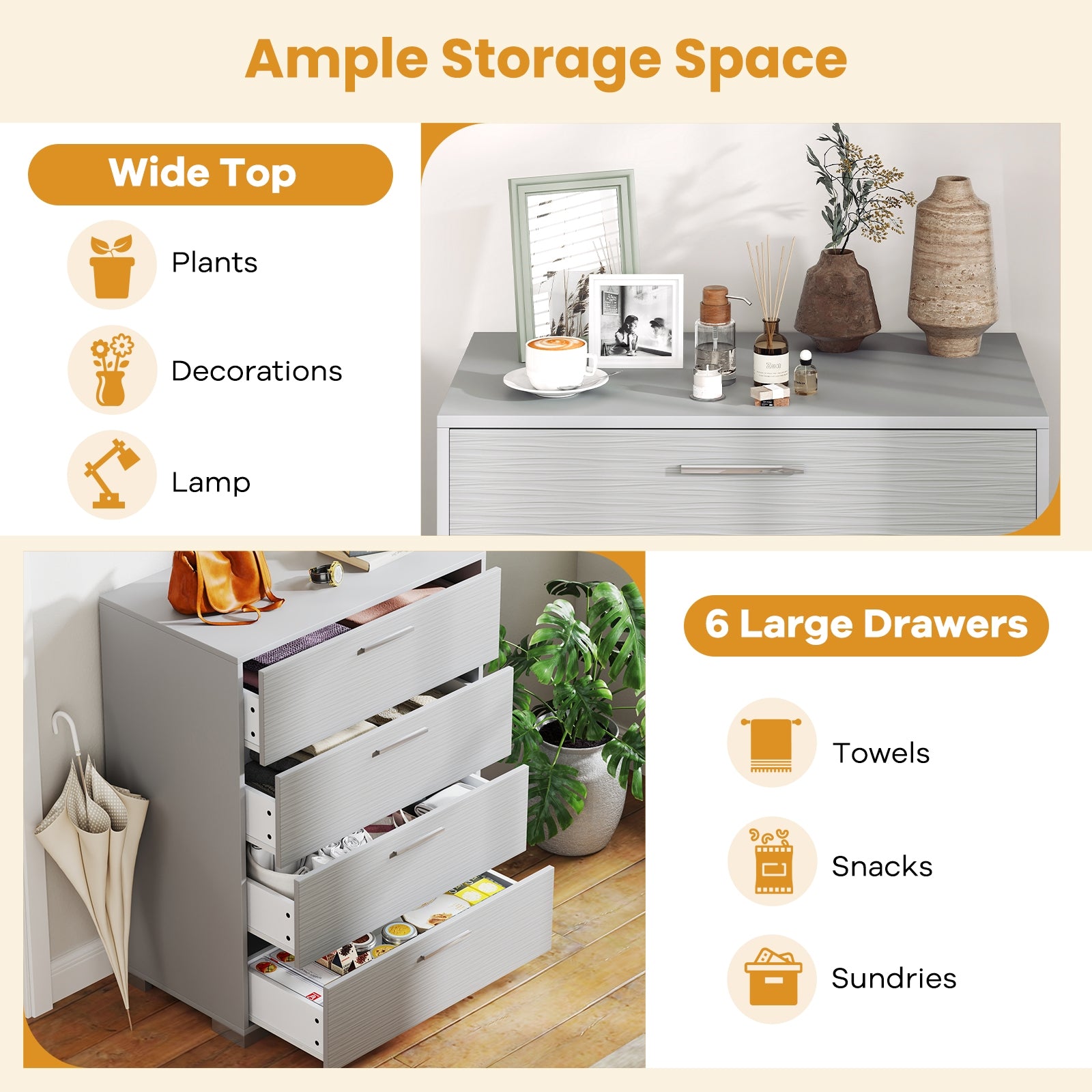 4 Drawer Storage Cabinet with Metal Legs Handles with Anti-Toppling Devices, Gray Cabinets & Chests at Gallery Canada